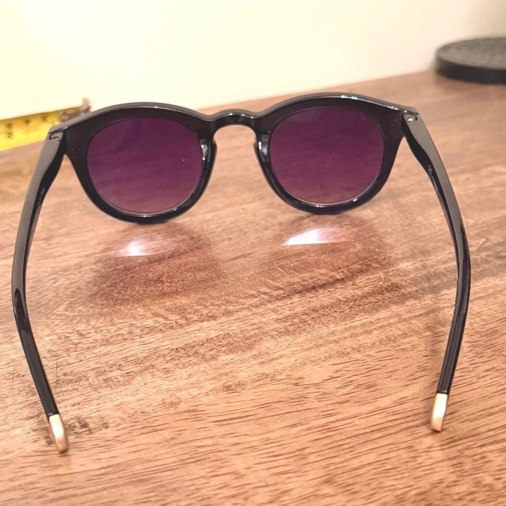 RS Eyeshop Ryan Simkhai Round Sunglasses Black Purple Lens Unisex Minimal Modern